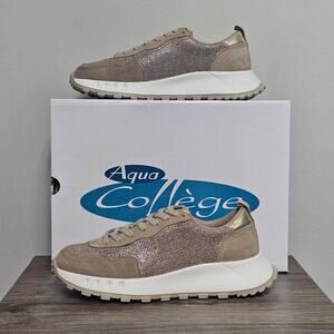 Aqua College Women's Luster Lace Up Low Top Sneaker Size 8 Sand Multi NWT